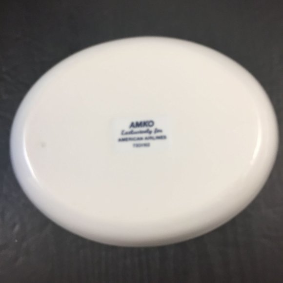 2 AMKO American Airlines Oval First Class Serving Plate White with Platinum Band - Picture 7 of 7